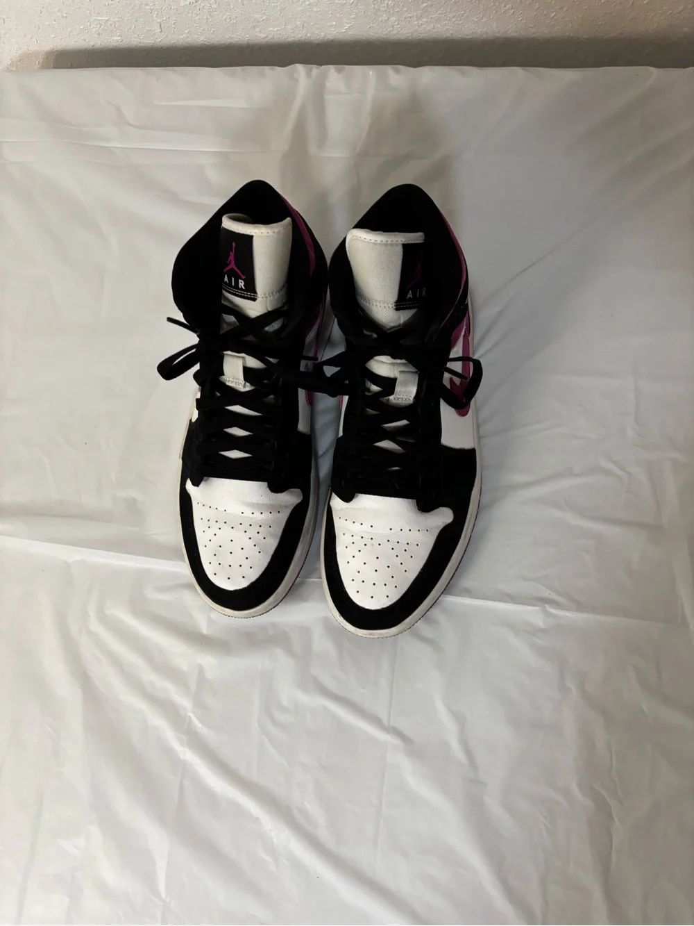 Jordan Women’s High-Top Sneakers in Black White and Plum